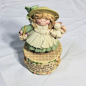"My Cat and I" 1997 Collectible Ruth Ninneman Music Box/Figurine